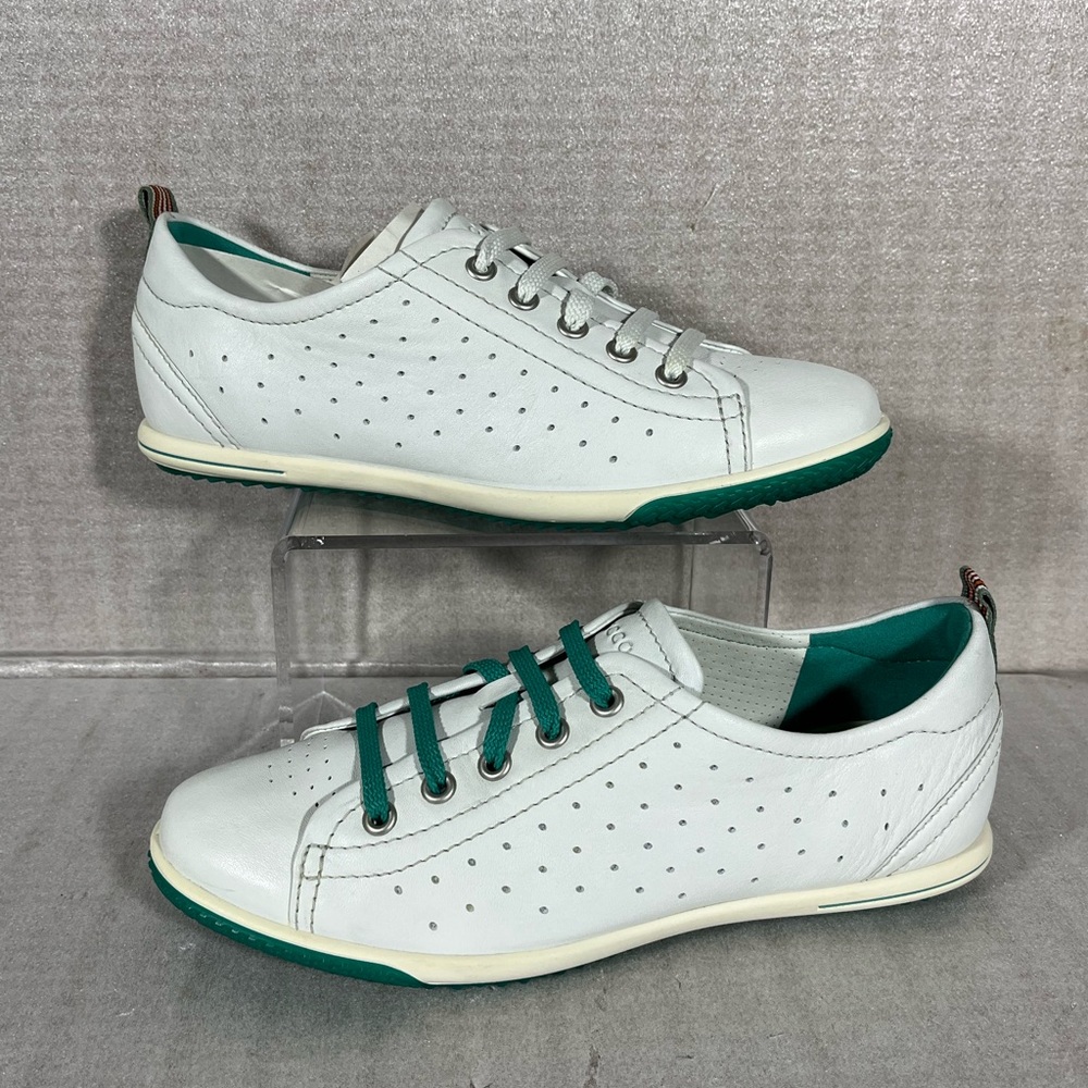 New Ecco Spin Women's White Gray/Green Sneakers Size EU 38/US 7.0-7.5